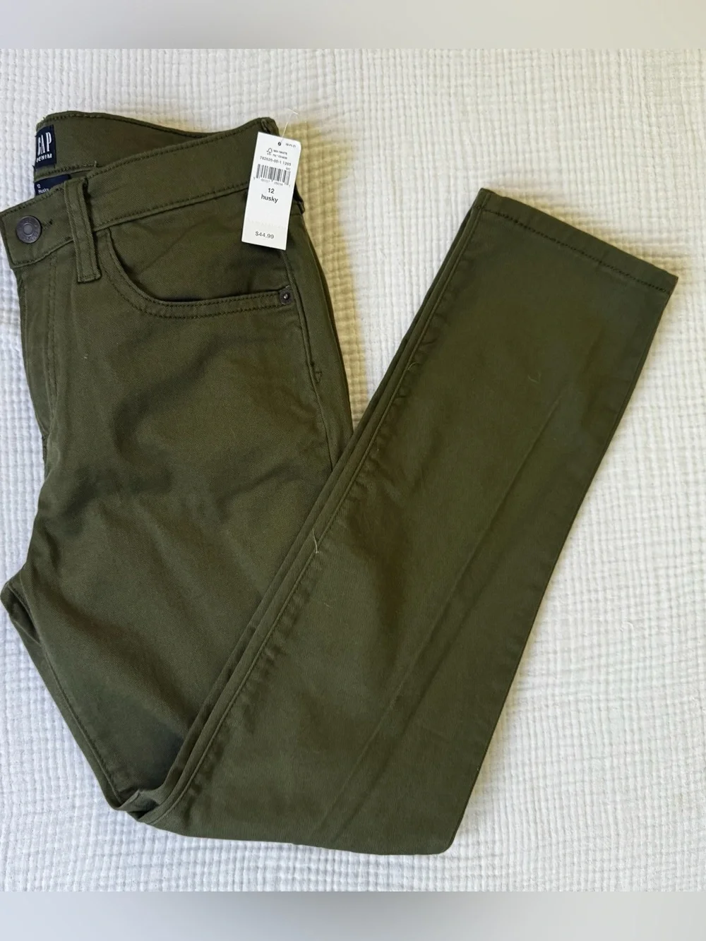 NWT Boys 12 Husky GAP Olive Green Skinny Jeans